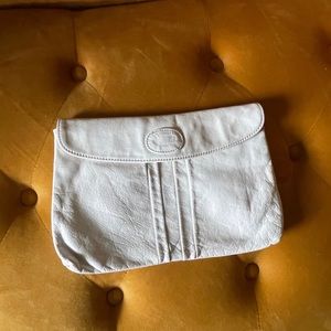 Antonia White Genuine Leather 9” Envelope Clutch Bag